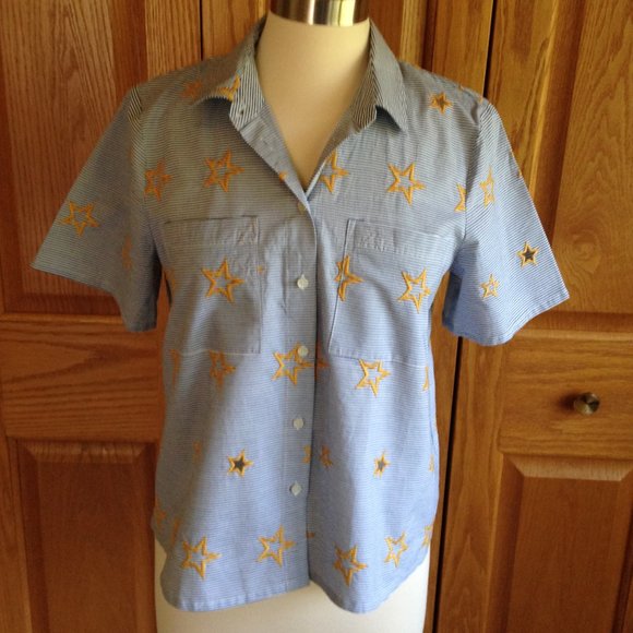 MADEWELL - Star Embroidered Stripe Shirt - Excellent Condition - Picture 1 of 7